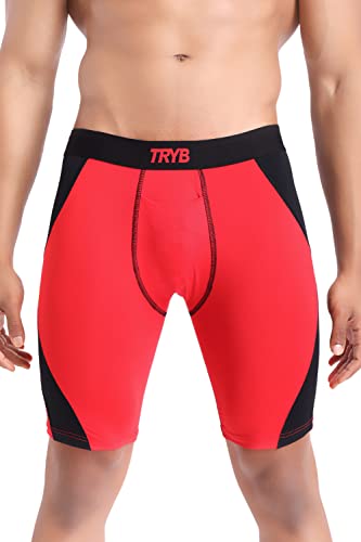Image of TRYB Men's Compression Shorts & Pants | Sports Innerwear for Gym, Running & Training | Quick Dry, Breathable, 4-Way Stretch, Moisture Wicking, Anti-Chafing Muscle Support Athletic Wear with Pocket