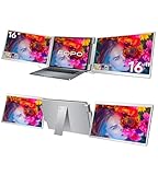 FOPO Portable Monitor for Laptop - 16” FHD 1200P Triple Monitor Laptop Screen Extender with HDMI and USB-C Connectivity for Effortless Multitasking-S11