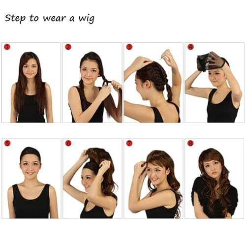 Image of BERON 14 inch Women Girls Short Curly Bob Wavy Wig Body Wave Halloween Cosplay Daily Party Wigs (Black and White)