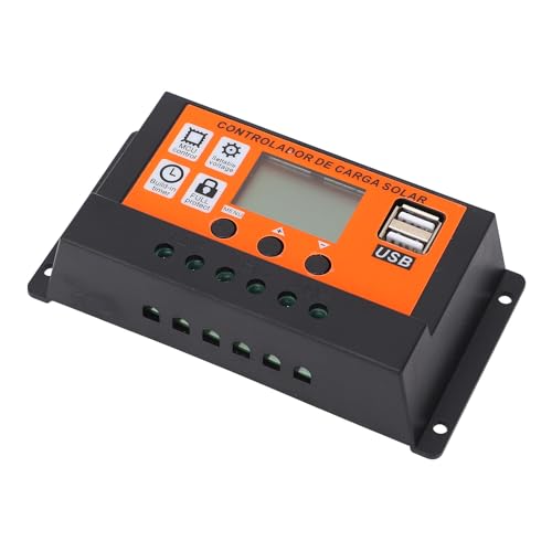 GOWENIC Controlador Solar, ABS Trifásico ABS Adaptación Automática de 12 V 24 V Controlador de Carga Solar para el de Energía (100A)
