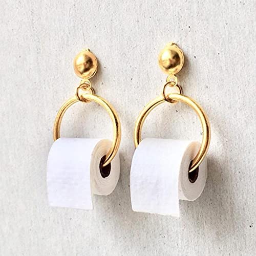 CXWK Boucles d'oreilles drôles 3D Rouleau de Papier Boucle d'oreille Boucle d'oreille géométrique Boucles d'oreilles créatives Serviette en Papier Papier Toilette Goujons pour Les Femmes