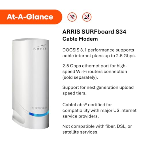 Arris Surfboard S34 Multi‑Gig Cable Modem
