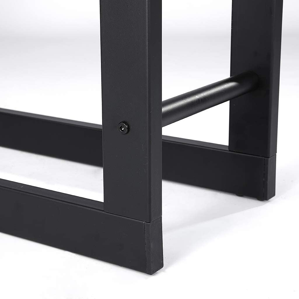 Loywe LW1087 - Scaffale per legna da ardere, in metallo nero (100 x 25 x 150 CM)
