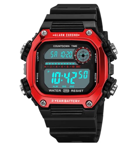Image of Time Up Digital Dial Finer-Quality Material Square Shape Waterproof,Alarm,Night-Light Watch for Men & Women- WF124-X