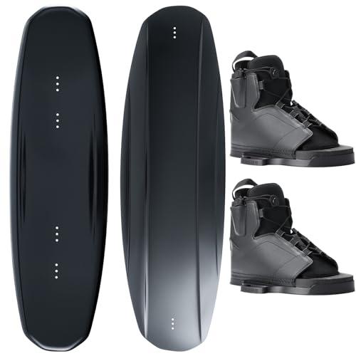 Weysat Wakeboard with Bindings Package ( Wakeboard: 55x16.7, Boots: Men's 7-11 / Women's 8.5-11.5), Stable & Secure, Easy Put on & Adjust for Beginners, Intermediate, & Advanced Wakeboarders
