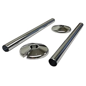 RADSNAPS 2 x CHROME RADIATOR PIPE COVERS & 2 COLLARS