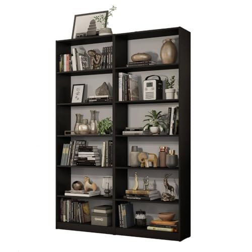 Kit Madesa com 2 Estantes Livreiro 6908 - Preto