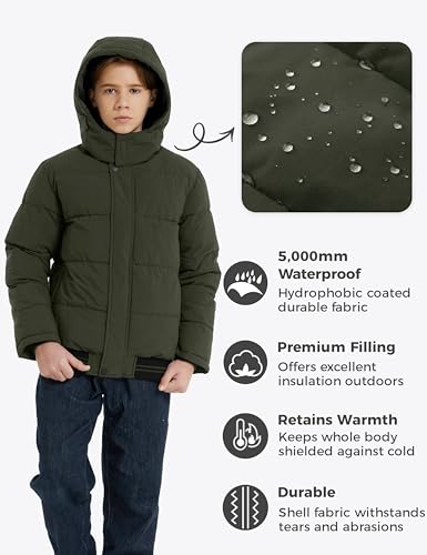 Wantdo Boy's Padded Winter Coat Water-Resistant Puffer Jacket with Removable Hood4