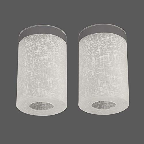 Anmire 2 Pack White Linen Frosted Glass Lamp Shade, Cylinder Light Fixture Replacement Globe Or Cover With 1-5/8-Inch Fitter For Pendant Light Chandelier Wall Sconce, G0034 #TOP4