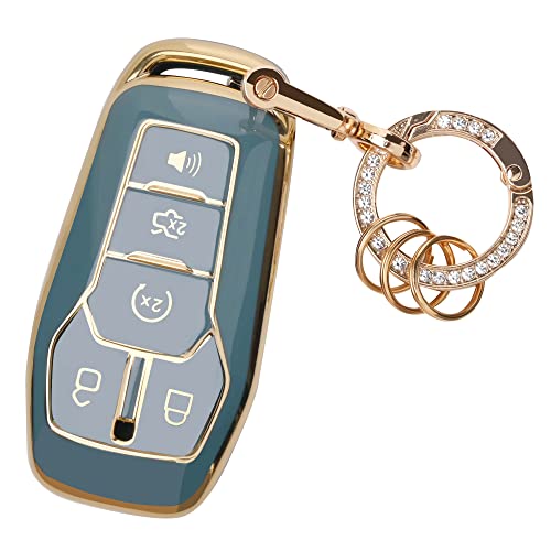 Coque de protection clé Ford antichoc en TPU bleu flexible