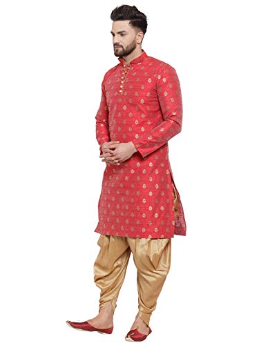Image of Larwa Men's Cotton Silk Kurta And Salwar Dhoti Set