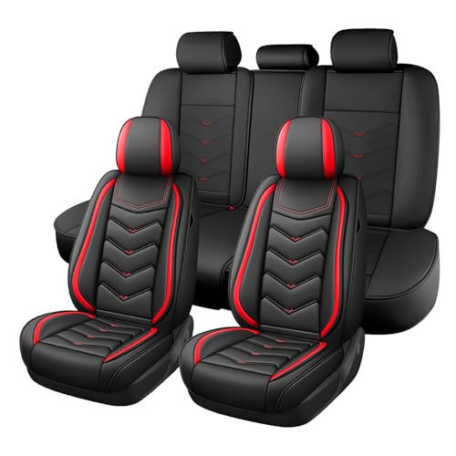 Housse de siège voiture pour Toyota Corolla Hybrid 2020-2026 en cuir PU noir et rouge