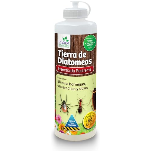 Seipasa Tierra de diatomeas 100gr con aplicador Accion Total y Barrera. Insecticida Rastreros. Elimina Hormigas, cucarachas, arañas...100% Natural.