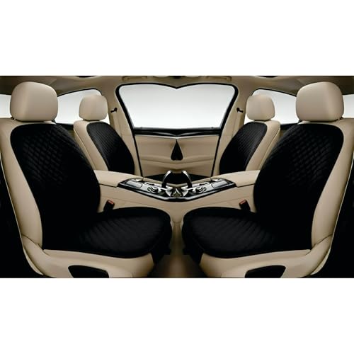Image of AURAFRESH Car Seat Protector Cushions Cover, Airbag friendaly. (Black, 4PC Driver & CO-PASSANGER SEAT)