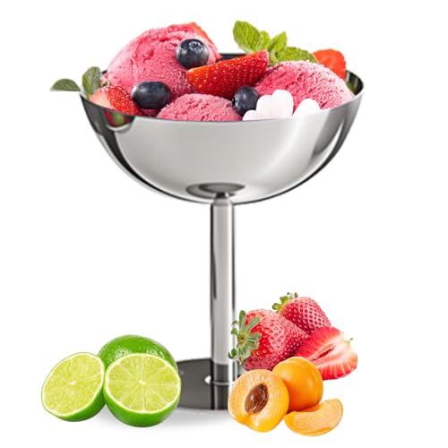 ZLXHDL Coupe à Glace en Acier Inoxydable, Réutilisable à Coupelle Dessert Saladier avec Cuillère en Acier Inoxydable Pour les Restaurants, les Familles et...