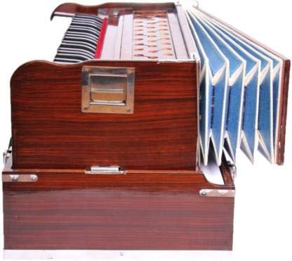 Image of SG Musical Folding Harmonium with Carry Bag, 2 Reed, Lacquered Finish, 5kg