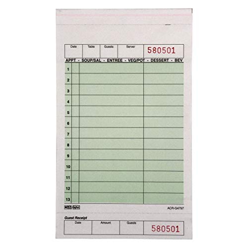 DayMark Safety Systems-IT112801 ACR-G4797 No-Carbon Guest Check, 2 Part, Green (8 Packs, 250 Checks Each),2000 loose checks