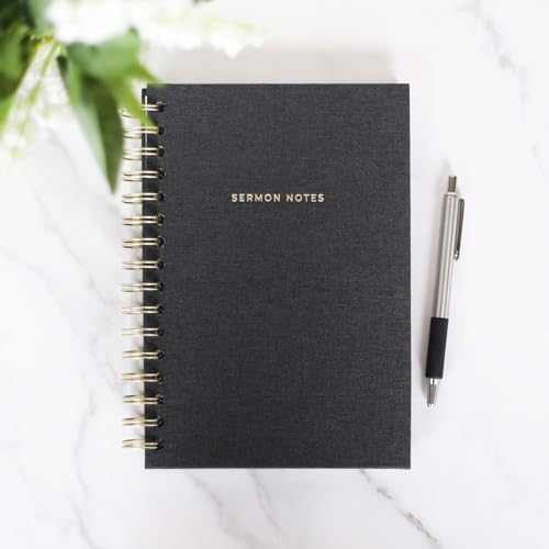 Carnet de notes de prêches à spirale et journal dévotion chrétienne