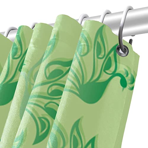 Rideau de douche paon vert lavable grand format avec crochets de fixation - 6