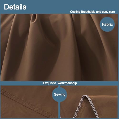WhatsBedding Body Pillow Cover Cotton Fabric, Long Pillowcase Breathable & Skin-Friendly, Envelope Closure - Coffee (20x54 inch)