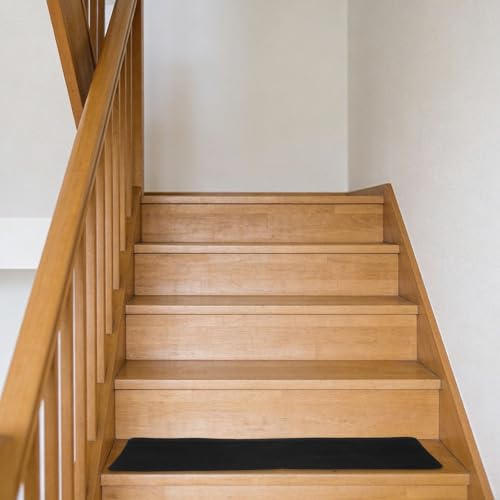 Alfombrillas para escaleras autoadhesivas antideslizantes de poliéster negro con aislamiento 7