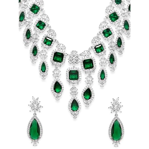 Image of Rubans AD Zircon Ethnic Jewellery Set for Women