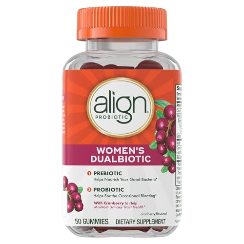 Align Probiotic, Women's Dualbiotic, Womens Probiotic Gummies, Prebiotics and Probiotics for Women, with Cranberry for Urinary Tract Health*, Cranberry Flavor, 50 Gummies - image 7