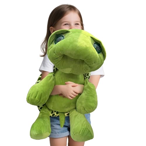 AURWEL 60cm XXL Plüschtier Schildkröte Kuscheltier | Super Weich mit Premium-PP-Füllung |Schildkröten-Spielzeug & Stofftiere-Deko für Wohnzimmer und Entspannung Familie
