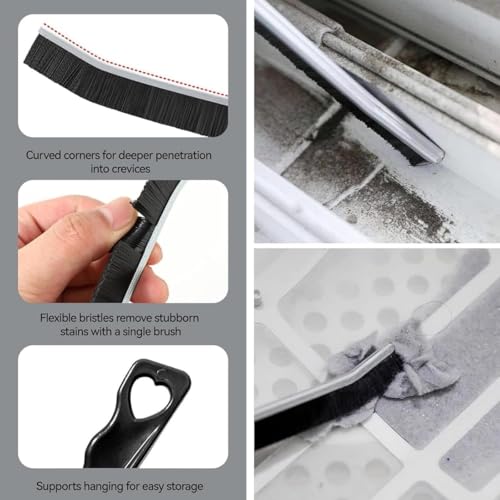 Image of Zapsol Multi-Function Bathroom Cleaning Brush with Hard Bristles | 2-in-1 Floor Scrubber & Rotating Crevice Grout Cleaner Tiles Gap Cleaning Brush 360 Deegree Rotational Function (Combo Brush)