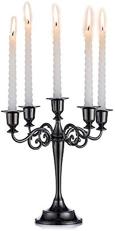 Sziqiqi Gold metal candle holder 3-arms candle stand 27cm tall wedding event candelabra candle stick, Gold