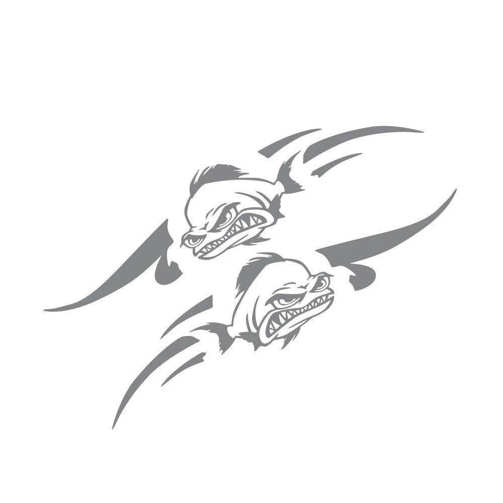 Dabhuoc Glossy Gray Car Steamship Fish Boat Stickers Waterproof Decals Decoration Vinyl Film Diy Decor Cover Auto Tuning Para Accessories(Glossy Gray)