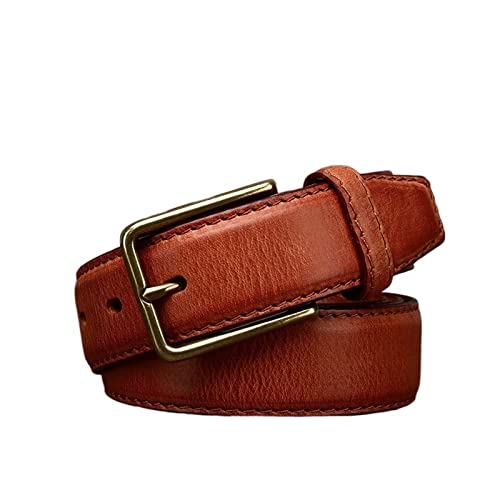 Vintage Cowhide Mens Belt Pin Buckle Leather Belt For Men Classic Quality Belt Men