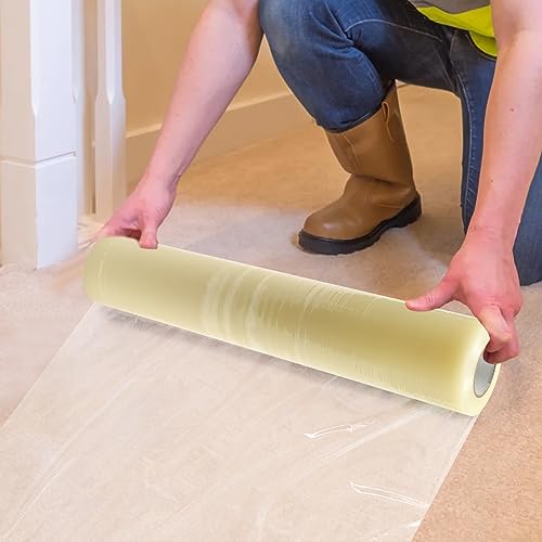 Carpet Protector Mat, 36" x 500' Floor and Surface Shield with Self Adhesive Strong and Durable Carpet Protection Film, Easy Unwind and Clean Removal Floor Protector Tape - Thumbnail 6