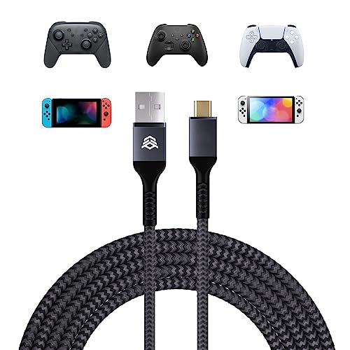 HEXGAMING 13.12FT Charging Cable for ps5 Controller, Replacement USB C Cord for Gamepad, Universal Data Cord Accessories for Xbox Core/Elite Series 2 / Switch Pro Controller