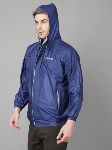 Image of Dollar Rainguard Men's PVC Full Sleeve Solid Rain Jacket With Adjustable Hood and Pocket
