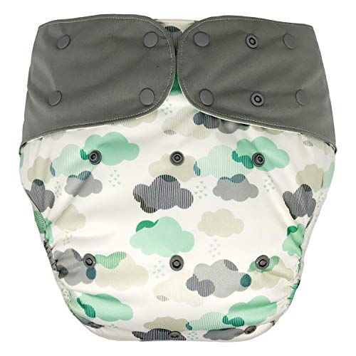Adult's Cloth Diaper Cover - Reusable Incontinence Protective Briefs for Special Needs Teens, Men and Women (Cloud, Youth)