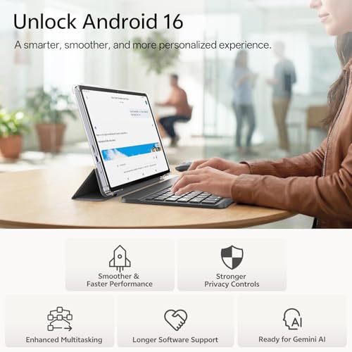 Image of Tablet 11 inch, Android 16 Tablet with Keyboard, Mouse & Stylus, Gray | Octa-Core Gemini AI, 20GB RAM + 128GB ROM, 90Hz IPS Touchscreen, 13MP Camera, 8800mAh Battery, Wi-Fi 6, Widevine L1