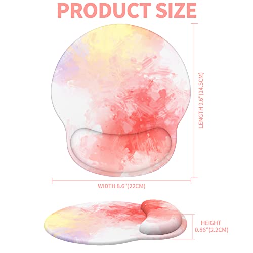 Image of eulps Mouse Pad with Wrist Rest, Comfortable Computer Mousepad with Gel Wrist Support Smooth Surface and Non-Slip PU Base for Pain Relief, Laptop, Office & Home (Colorful Tie-Dye)