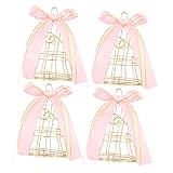 ULTECHNOVO 4個 結婚式 キャンディーボックス 記念品ボックス 鳥かご型 装飾 パーティー 宴会 プレゼント