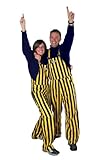 Game Bibs Navy Blue & Maize Adult Striped Game Day Overalls for Men and Women - Sporting Event and Tailgating Attire