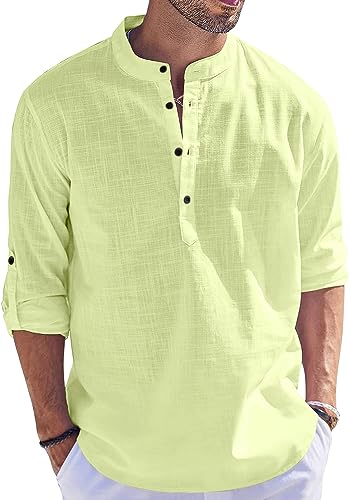 Image of Men's Regular Fit Cotton Blend Casual Kurta