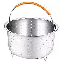 Cestello per Cottura, Cestello Verdura, Multifunzione a Vapore Cesto, Cestello Vapore Inox con manico in silicone Per Instant Pot Accessories, Fits Most a Pressione Pot, Verdure a Vapore, Uova (8QT)