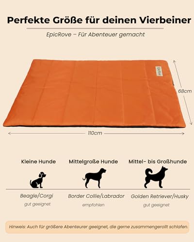 EpicRove RovePad Base – wasserdichte Hundematte 110×68 cm, rutschfest & Waschbar, Kratzfeste Outdoor Matte für Große Hunde & Katzen, Reise & Camping