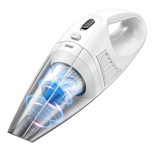 Xyvolve Handstaubsauger Kabellos – 120 W, 25 Min Laufzeit, 9000 Pa, 60000 U/min, Tragbar für Auto und Haushalt, Weiß