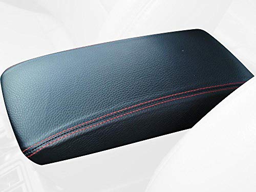 RedlineGoods Cubierta de apoyabrazos Compatible con Subaru Impreza 1999-00 Alcantara Negra Costura Azul