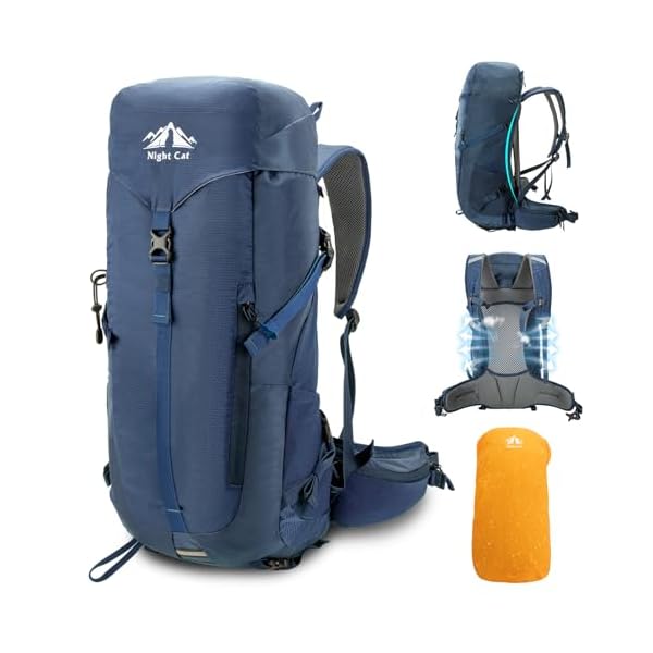 Night-Cat-Internal-frame-Hiking-Backpack-30L-Camping-Backpack-for-Men-Women-Lightweight-Waterproof-Blue Night Cat Internal-frame Hiking Backpack: 30L Camping Backpack for Men Women Lightweight Waterproof Blue