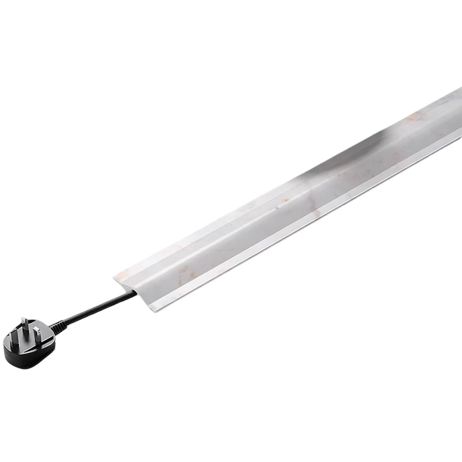 Cubrecables Sin Taladro con Textura De Mármol，Cubrecables De Suelo De PVC Blando para Oficinas Y Gimnasios，Autoadhesivo/Fácil De Desenrollar(White B,10M)