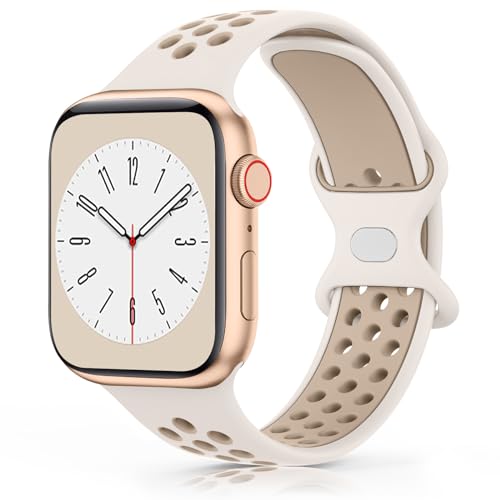 Vancle Silicone Sport Bands Compatible with Apple Watch Band 38mm 40mm 41mm 42mm 44mm 45mm 49mm, Soft Breathable Waterproof Wristbands Straps for iWatch Series Ultra2 Ultra 9 8 7 6 5 4 3 2 1 SE Women