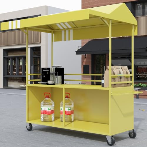 Carritos móviles para vendedores de alimentos callejeros con toldo para mercado de agricultores y ventas callejeras