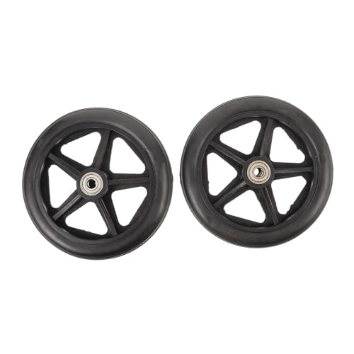 FOMIYES 2pcs Wheelchair Caster Wheel Replacement Front Wheel 6 Inches Black Heavy Duty Wheel for Wheelchair Universal Fit Easy Install Disassemble